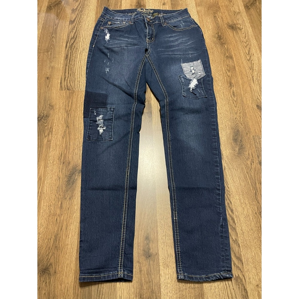 Love Indigo Premium Jeans, Women's 27? Blue, Denim, Patches, Skinny, Distressed